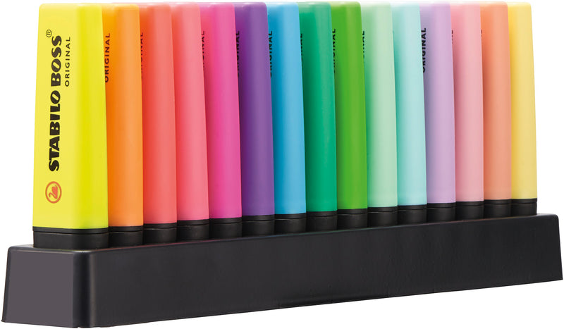 BOSS ORIGINAL - Deskset of 15 - 9 Fluorescent Colours + 6 Pastel Colours