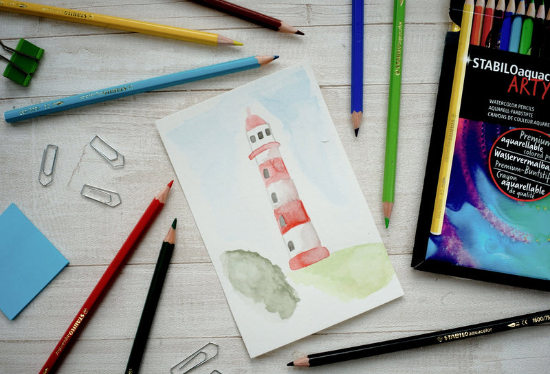 STABILO Aquacolor Watercolour Pencils ARTY - Tin 24 Assorted Colours