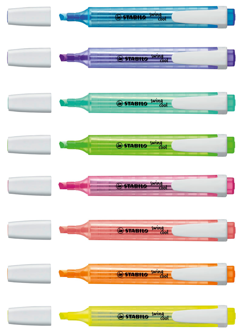 STABILO swing cool Highlighters - Pack of 8 - Assorted Colours