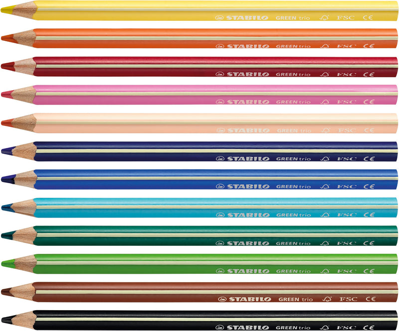 GREENtrio - Pack of 12 - Assorted Colours