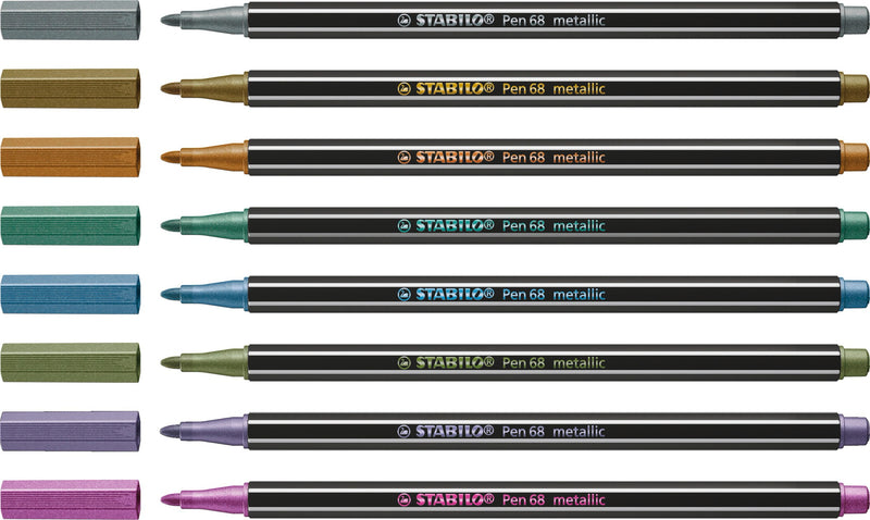 Pen 68 Metallic - Tin of 8 - Assorted Colours