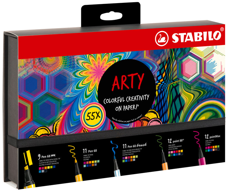 STABILO ARTY Creative Set 55 fibre tip pens