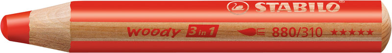 Woody 3 in 1 - Pack of 10 - Assorted Colours with Sharpener