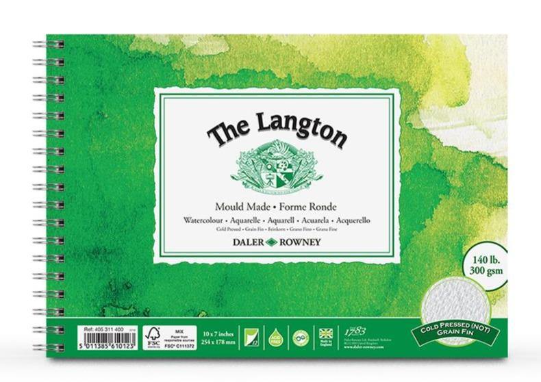 Langton Cold Pressed Watercolour Spiral Pad - Art & Office