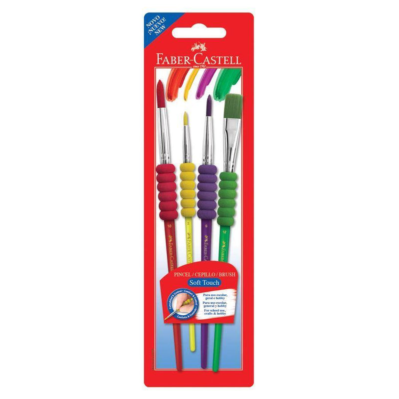 Soft Grip Brushes - Set of 4 - Art & Office