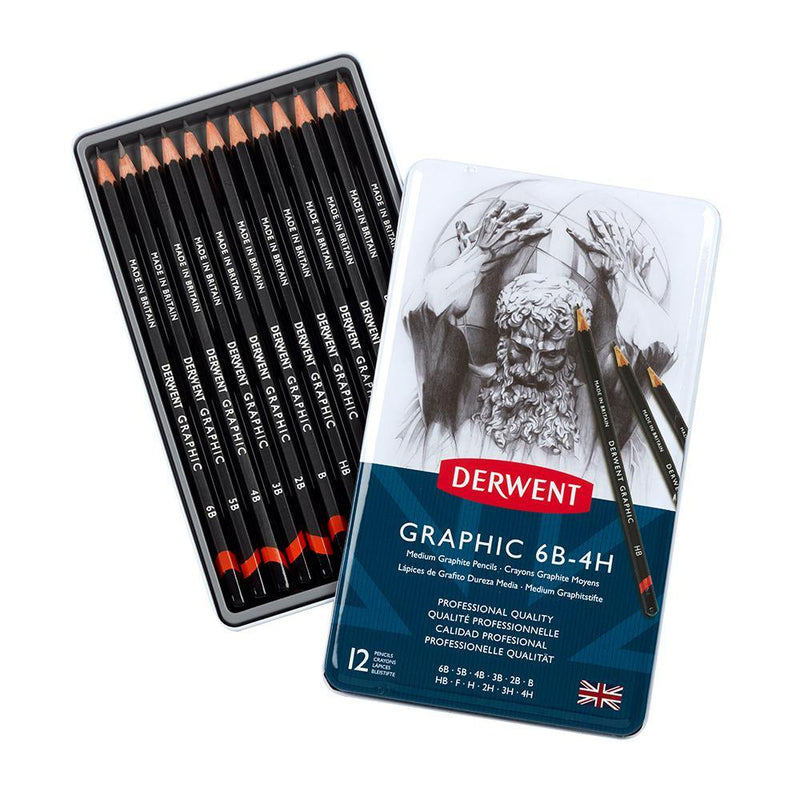 Graphic 6B-4H Pencils - Tin of 12 - Art & Office