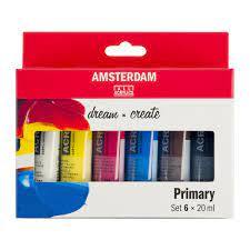 Amsterdam Acrylic 20ml Tubes - Set of 6 - Art & Office