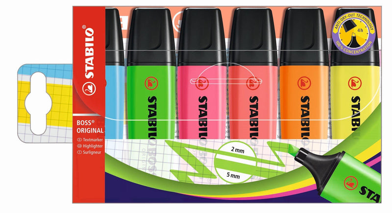 BOSS Original Highlighter - Set of 6 - Art & Office