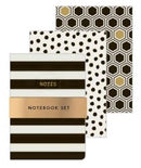 A6 Monochrome Notebooks - Set of 3