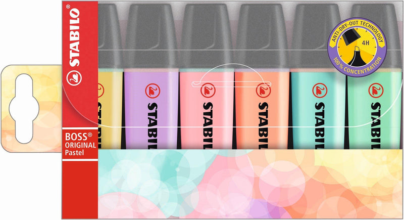 BOSS Pastel Highlighters - Set of 6 - Art & Office