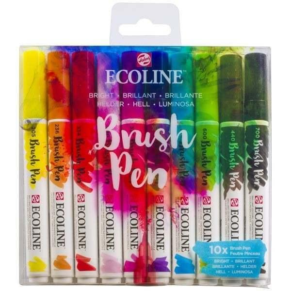 Ecoline Brush Pen Bright Colours - Set of 10 - Art & Office