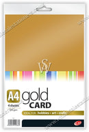 A4 Gold 270gsm Card - Pack of 4