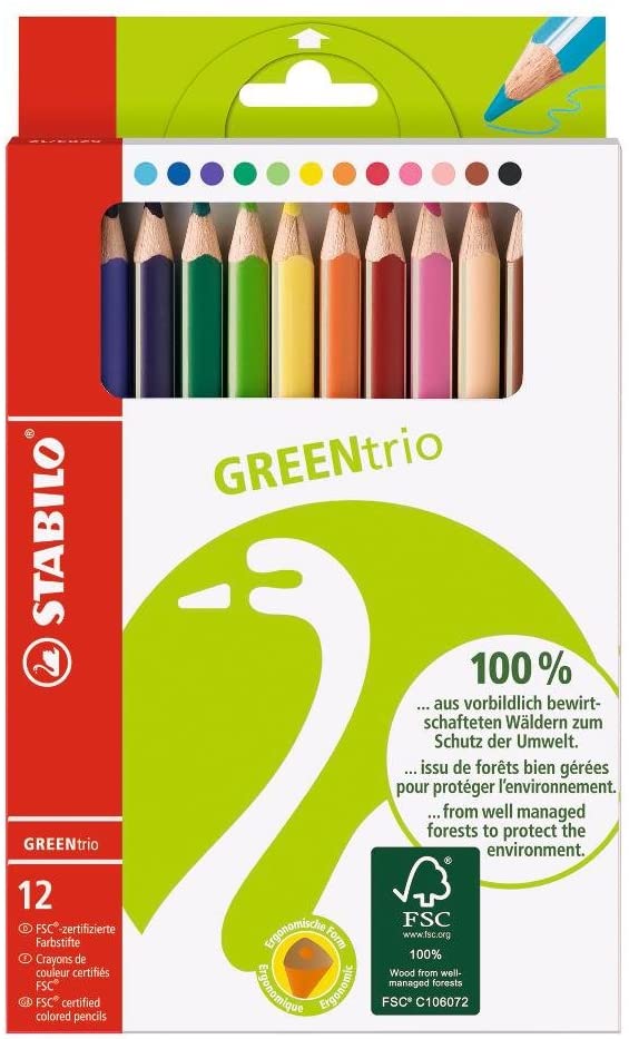 GREENtrio - Pack of 12 - Assorted Colours