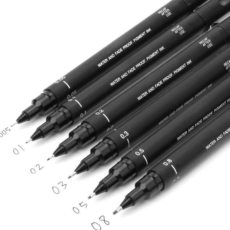 UNIpin Drawing Pen - Black - 5 Piece Set