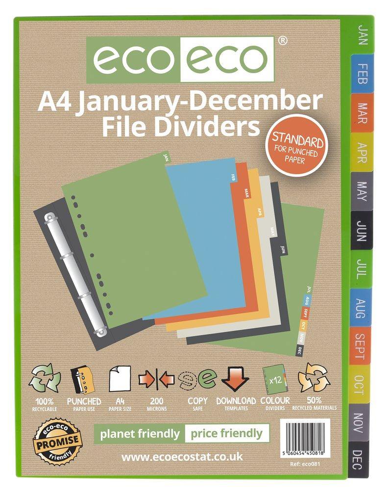A4 Jan-Dec File Dividers - Art & Office