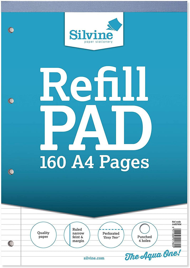 A4 Narrow Feint Margin Refill Pad - Art & Office